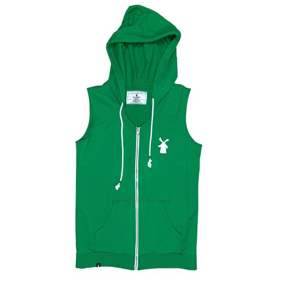 Dutch Bros Coffee Green Full Zip Sleeveless Hoodie Unisex Size L NWOT - Picture 1 of 10